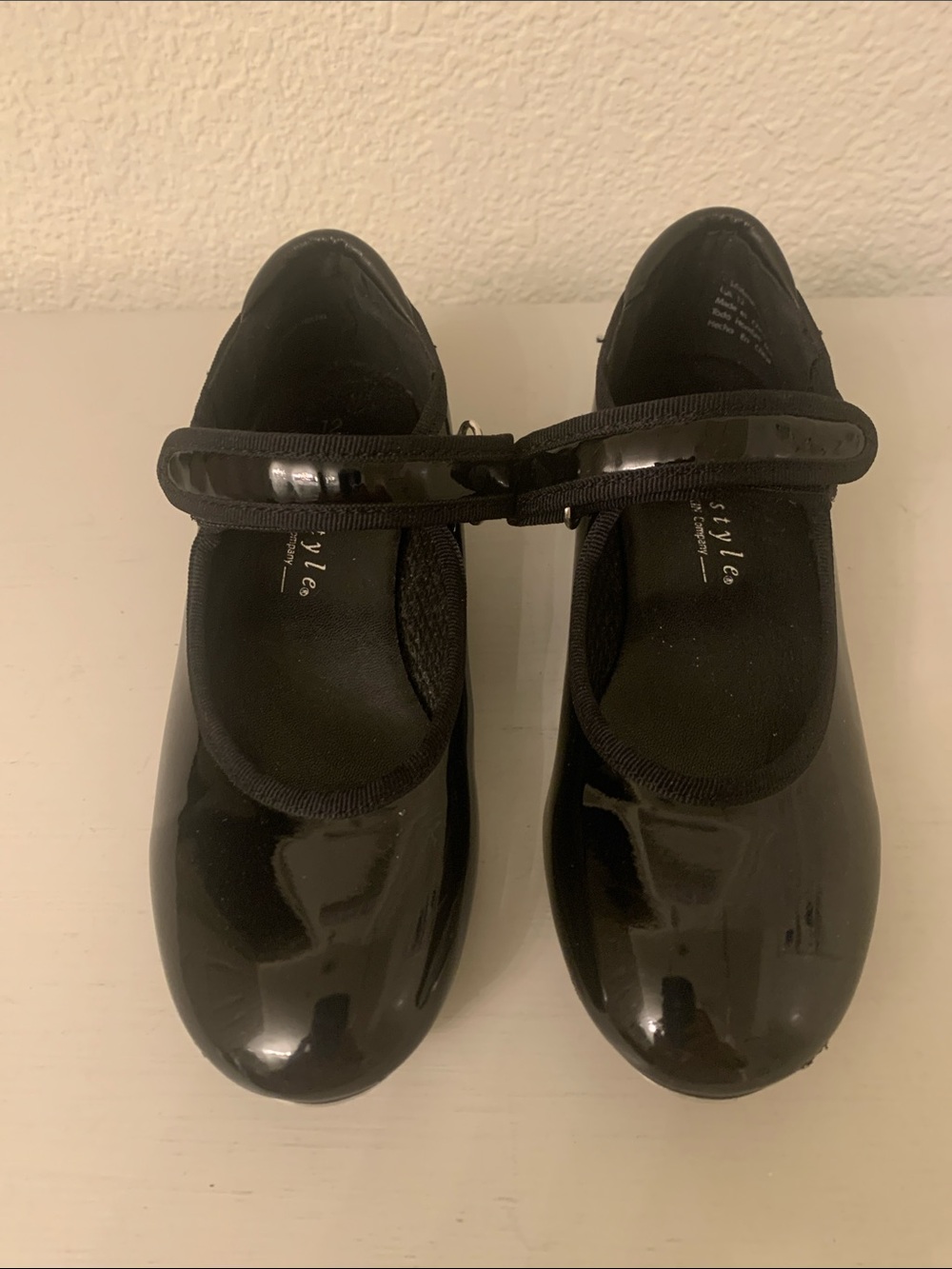 Freestyle Girls Black Patent Mary Jane Tap Dance Shoes Size 12